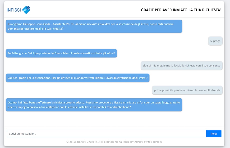 Esempio chat Giada
